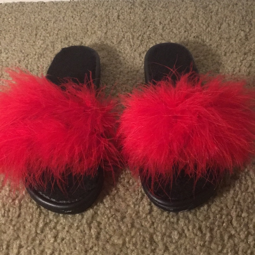 Red fluffy slides